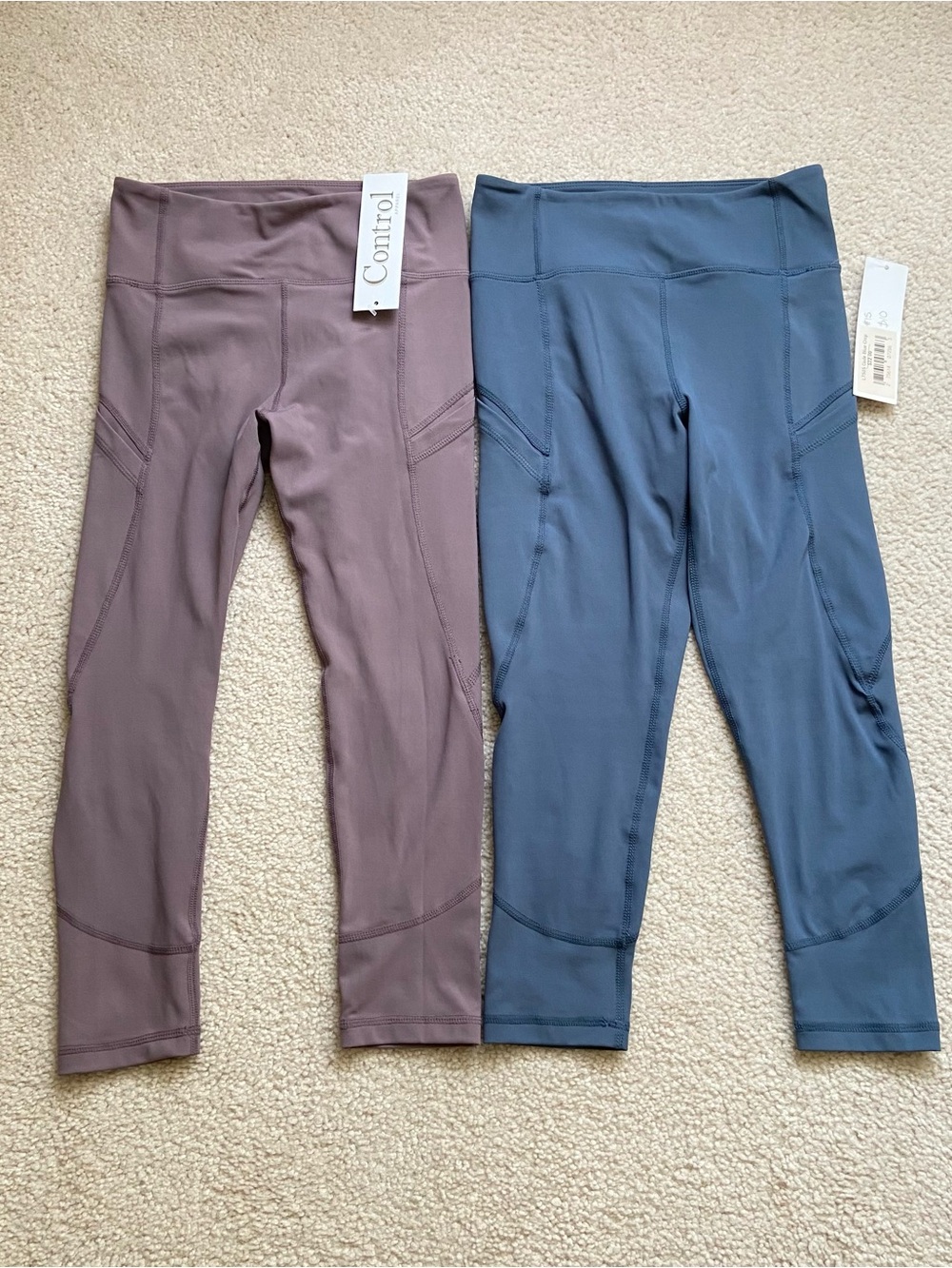 NWT Control Cropped Leggings Size S – 2 Pairs – Frosted Mulberry & Blue